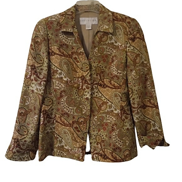 Vintage Doncaster Paisley Floral Silk Jacket Size 8 - Picture 13 of 14